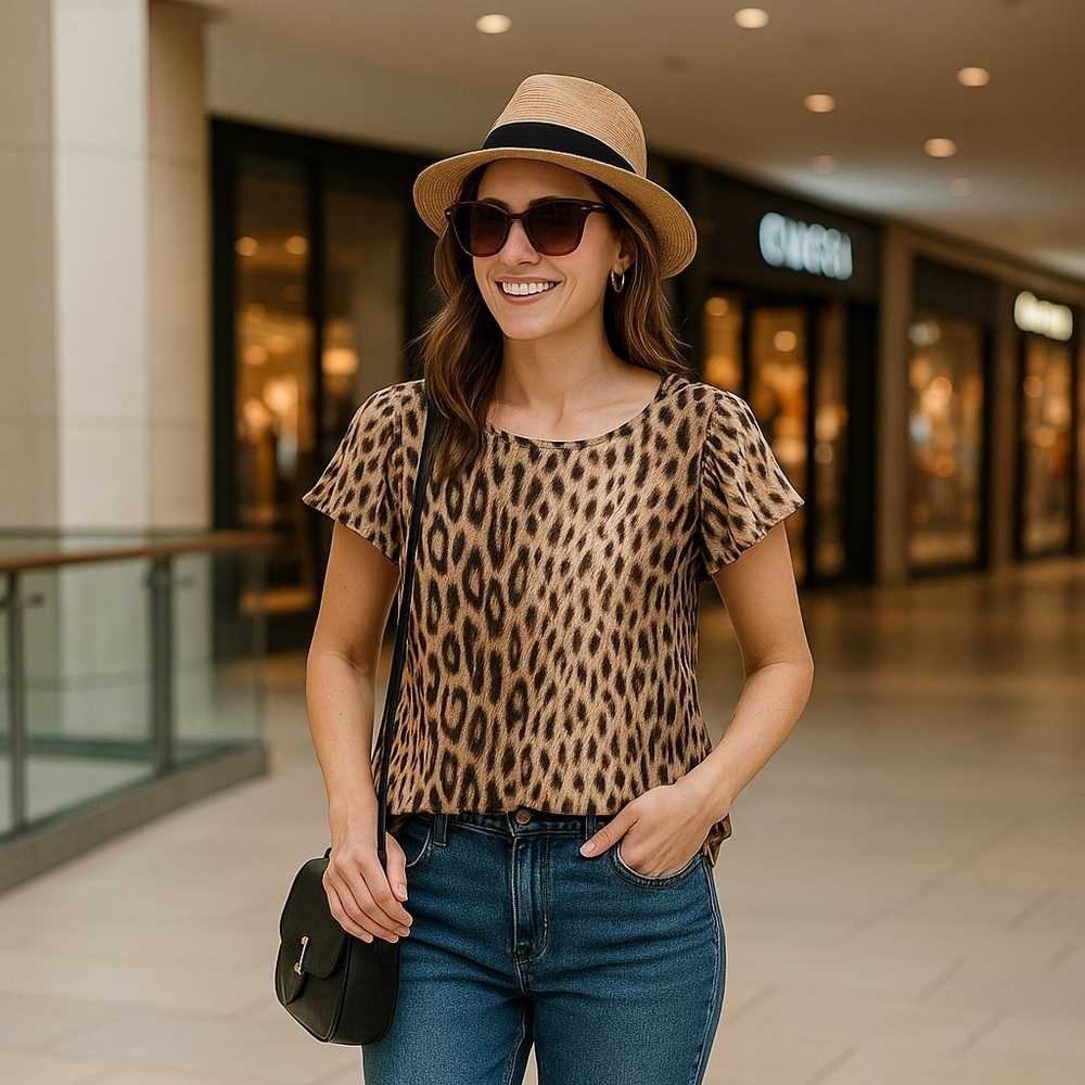 Michael Kors Leopard Print silk Blouse